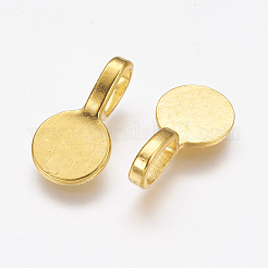 Tibetan Style Alloy Glue On Flat Pad Pendant Bails&nbsp;X-TIBEP-1124-G-FF