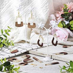 DIY Brass & Resin & Wood Pendant Dangle Earring Kits&nbsp;DIY-TA0010-66