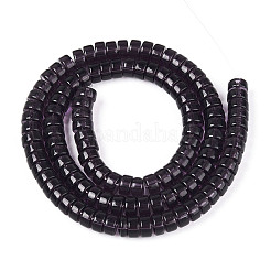 透明ガラスビーズ連売り  フラットラウンド  インディゴ  6~6.5x3~3.5mm  穴：0.8mm  約114~116個/連  14.76~14.96インチ（37.5~38cm）&nbsp;GLAA-N028-3x6mm-04