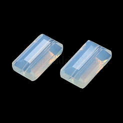 K9ガラス  模造オーストリアクリスタルビーズ  多面カット  長方形  ホワイトスモーク  14x8x5.5mm  穴：1.4mm&nbsp;GLAA-R001-05B