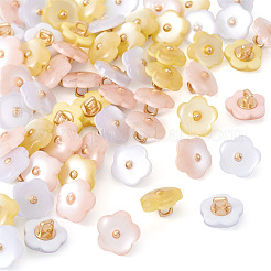60本3色1穴レジンボタン  花  ミックスカラー  12x12x8mm  穴：2.4mm  20個/カラー&nbsp;RESI-TA0004-42