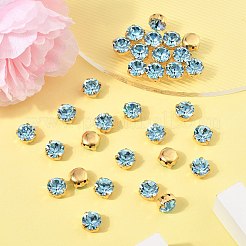 プレシオサ® マキシマ クリスタル 縫い付けカップ  チェコクリスタル  真鍮製爪付き台座付き  719 37 081 チャトン（丸）  ゴールドカラー  アクアマリン 60000個  ss39（8.15~8.4mm）&nbsp;Y-PRC-SS39-60000-G