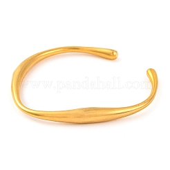 女性用 304 ステンレススチール オープンカフバングル  18KGP本金メッキ  内径：2-1/4インチ（5.7cm）  6.5mm&nbsp;BJEW-G711-02G