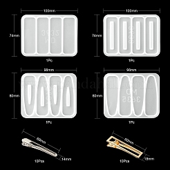 3Pcs 3 Style Rectangle & Triangle & Teardrop Silicone Hair Clip Molds&nbsp;DIY-LS0004-02