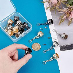 15 Sets 3 Colors Alloy Cord Ends with Cable Chains&nbsp;FIND-CA0003-57