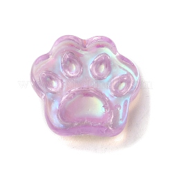 クリア樹脂カボション  ABカラーメッキ  猫の足の形  ミックスカラー  18x19x6mm&nbsp;CRES-M014-20