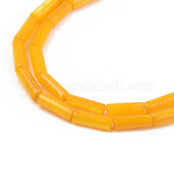 天然淡水シェルビーズ連  染め  コラム  オレンジ  9x3mm  穴：0.8mm  約38個/連  16.93インチ（43cm）&nbsp;SHEL-T017-40E