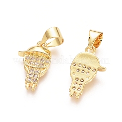 Brass Micro Pave Cubic Zirconia Pendants&nbsp;ZIRC-G161-06G