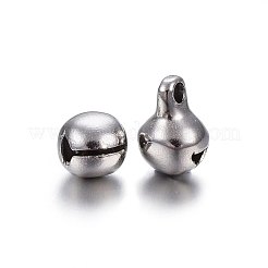 変色しにくい304ステンレススチールのベルチャーム  ステンレス鋼色  9x5.5x6mm  穴：1.8mm&nbsp;STAS-F174-20P-A