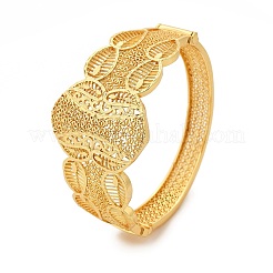 女性用真鍮バングル  ラックめっき  ゴールドカラー  1-3/8インチ（3.5cm）  内径：2-3/8インチ（6cm）x2-1/2インチ（6.2cm）&nbsp;BJEW-D313-05G