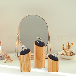 3Pcs 3 Sizes Wood Jewelry Finger Ring Displays Stands&nbsp;RDIS-WH0011-36A-01