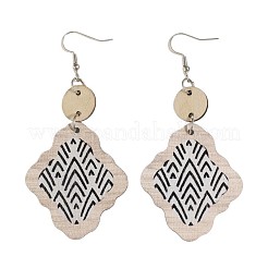Bohemian Wood & Zinc Alloy Dangle Earrings for Women&nbsp;WGD213D-01