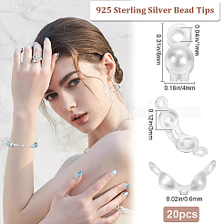 20Pcs 925 Sterling Silver Bead Tips&nbsp;STER-BBC0006-30S