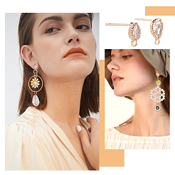 12Pcs 2 Style Brass Stud Earring Findings&nbsp;KK-CN0001-92