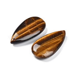 天然石タイガーアイペンダント  ティアドロップチャーム  40x20x8mm  穴：1.2mm&nbsp;G-F731-04J