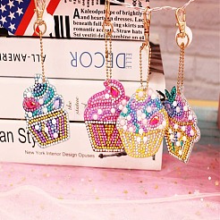 DIY 5D Ice-cream Diamond Painting Keychain Kit&nbsp;DIY-WH0161-94A