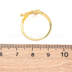 Brass Micro Pave Clear Cubic Zirconia Cuff Rings for Women&nbsp;RJEW-U047-24G-01
