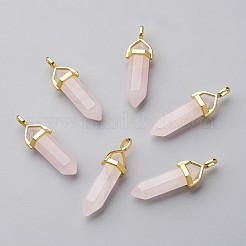 Natural Rose Quartz Double Terminated Pointed Pendants&nbsp;X-G-G902-B22