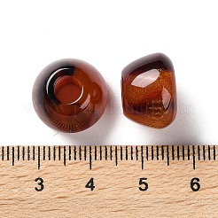 樹脂の大きな穴のヨーロッパのビーズ  コーン  グリッターパウダー付き  シエナ  10.5x14.5x14.5mm  穴：5mm&nbsp;RESI-U009-03A-01
