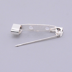 アイアン製ブローチパーツ  バックバーピン  2穴付き  銀色のメッキ  5x25x7mm  穴：2mm  ピン：0.5mm&nbsp;IFIN-TAC0002-16S-01