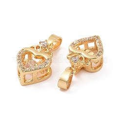Brass Micro Pave Clear Cubic Zirconia Pendants&nbsp;KK-E068-VC286