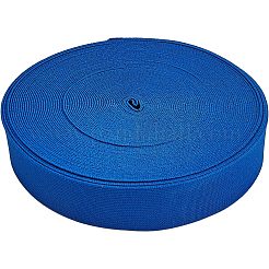 超幅広の厚手の平らなゴムバンド  ウェビング衣類縫製アクセサリー  ミディアムブルー  30mm&nbsp;EC-WH0016-A-S033