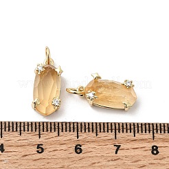 Faceted Natural Citrine Pendants&nbsp;KK-Z137-14G-02