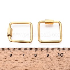 304ステンレススチール製ロックカラビナ  正方形  イオンプレーティング（ip）  18KGP本金メッキ  20x20x2mm。&nbsp;STAS-N115-69B-G