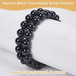 2 Strands Natural Black Tourmaline Beads Strands&nbsp;G-OC0004-93