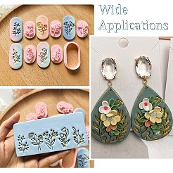 6 Pcs Leaf-Shaped Stamp Clay Molds&nbsp;ST-CJ0043-093