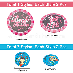 16 Pcs 16 Style Tinplate Badge Sets&nbsp;JEWB-GF0001-17