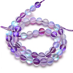 Synthetic Moonstone Beads Strands&nbsp;G-F142-8mm-11