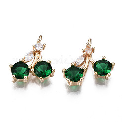 Brass Micro Pave Clear Cubic Zirconia Charms&nbsp;KK-S359-103-A02-RS