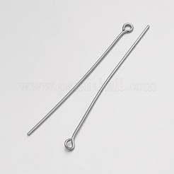 真鍮製9ピン  プラチナ  50mm  穴：2mm  ピン：0.7mm  約2380個/500g&nbsp;KK-E647-21P-50mm