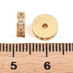 Brass Micro Pave Clear Cubic Zirconia Beads&nbsp;KK-H292-40G