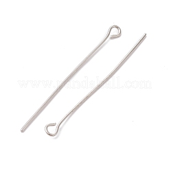 アイアンアイピン  カドミウムフリー＆鉛フリー  プラチナ  21ゲージ  40x0.7mm  穴：2mm&nbsp;IFIN-FS0001-31C