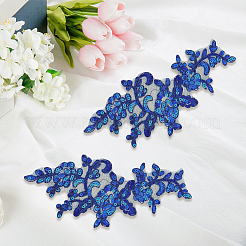 2Pairs Leaves Polyester Embroidery Ornaments Accessories&nbsp;DIY-GF0014-46B