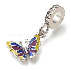 Rack Plating Alloy Enamel European Dangle Charms&nbsp;PALLOY-A009-15P-01