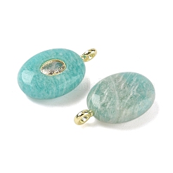 Natural Amazonite & Cubic Zirconia Pendants&nbsp;G-Z076-01G-15