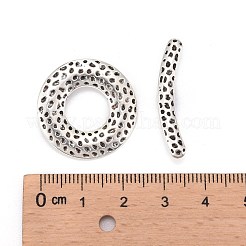 チベット風合金マンテル  カドミウムフリー＆ニッケルフリー＆鉛フリー  ドーナツ  アンティークシルバー  31mm  穴：1.5mm&nbsp;LF10975Y-NF