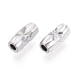 真鍮製スペーサービーズ  カドミウムフリー＆ニッケルフリー＆鉛フリー  バレル  プラチナ  8x3mm  穴：1.5mm&nbsp;KK-T075-57P