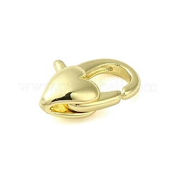 真鍮カニカン  カドミウムフリー＆ニッケルフリー＆鉛フリー  ハート  ゴールドカラー  12x7.5x4mm  穴：3mm&nbsp;KK-B089-23A-G