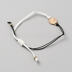 2Pcs Alloy Sunflower Link Bracelets Set&nbsp;BJEW-WH0012-28G-03