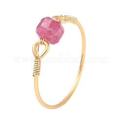Natural Multicolor Tourmaline Beads Finger Rings&nbsp;RJEW-JR01042