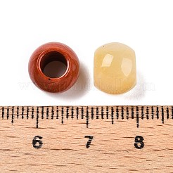 天然および合成の混合宝石ヨーロッパビーズ  大穴ビーズ  ロンデル  染めと未染色の混合  10~10.5x7.5~9mm  穴：5mm&nbsp;G-T092-10mm-23