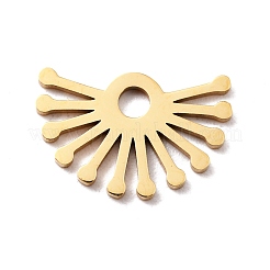 イオンプレーティング（IP）316サージカルステンレスペンダント  中空  半円  ゴールドカラー  10x15x1mm  穴：2mm&nbsp;STAS-D450-16G