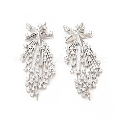 Rack Plating Brass Micro Pave Cubic Zirconia Stud Earrings for Women&nbsp;EJEW-H091-23P