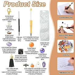 DIYビーズペン作りキット  ABSプラスチックボールペン4本とリフィルを含む  30個のビーズ  ラインストーンスペーサービーズ40個。  4個のペンダント  10個のカニカン  100PCS丸カン  ミックスカラー  148x12mm&nbsp;DIY-FS0009-71