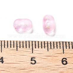 グラデーションカラーの透明なフロストアクリルビーズ  金色の箔付き  ピーナッツ  スミレ  3x6x4mm  穴：1.5mm  約：250個/ 10 G&nbsp;X1-OACR-M023-06I