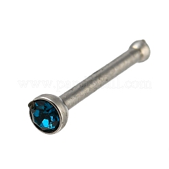 ラインストーン鼻骨リング  304ステンレススチールノーズピンスタッドピアスジュエリー  ミックスカラー  9x2mm&nbsp;AJEW-K037-07P